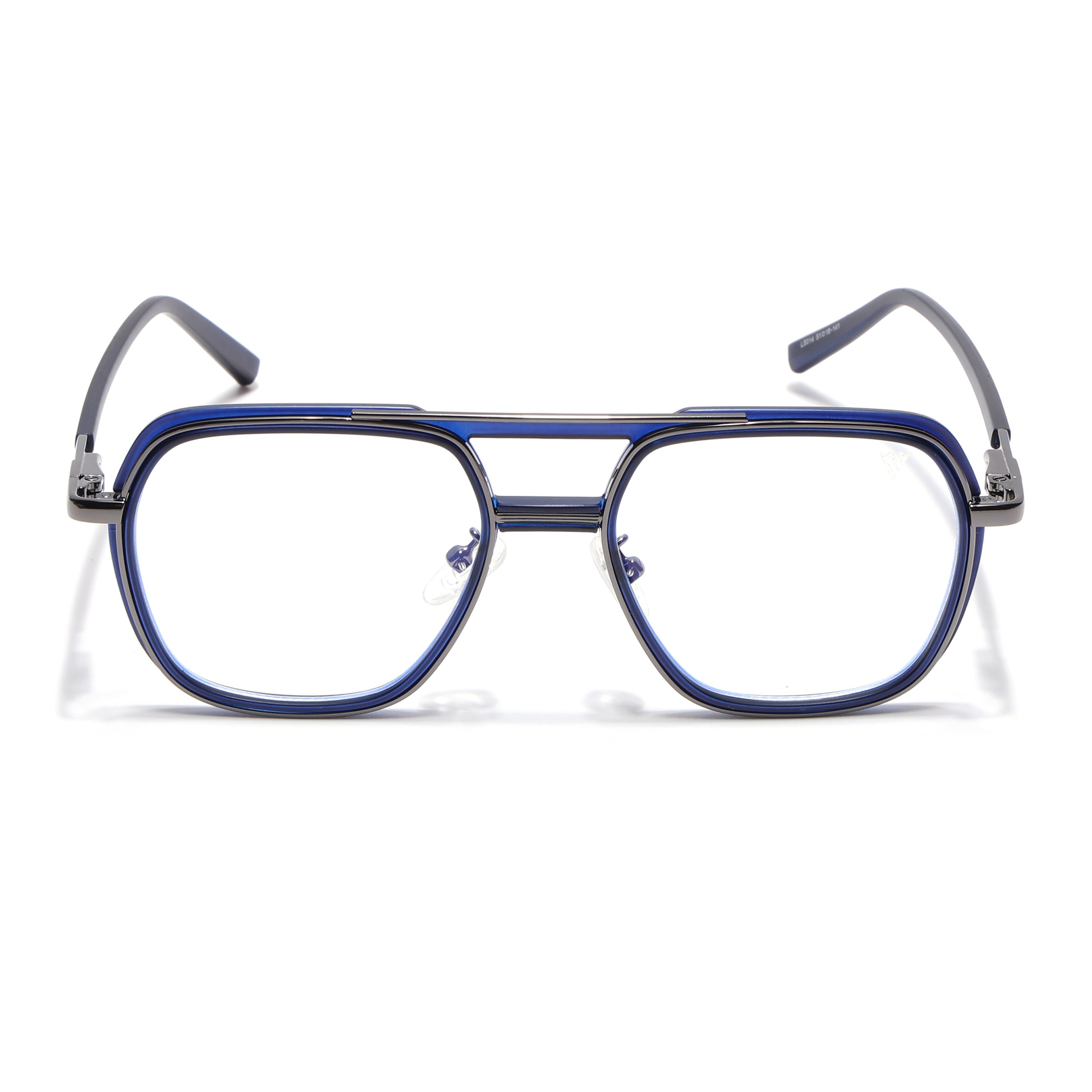 Voyage Grey & Blue Wayfarer Eyeglasses for Men & Women (5014FMG6870-C4)