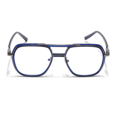 Voyage Grey & Blue Wayfarer Eyeglasses for Men & Women (5014FMG6870-C4)