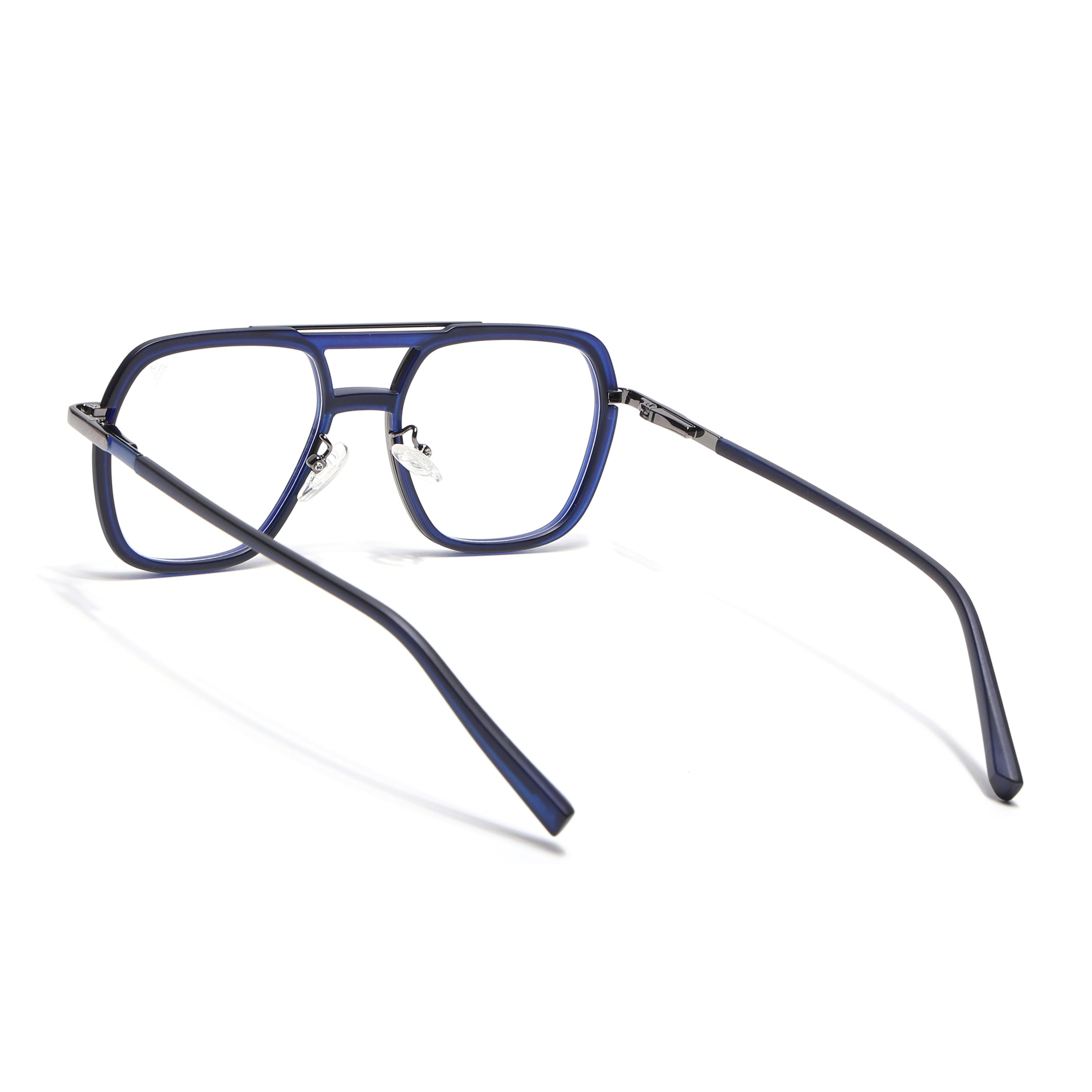 Voyage Grey & Blue Wayfarer Eyeglasses for Men & Women (5014FMG6870-C4)