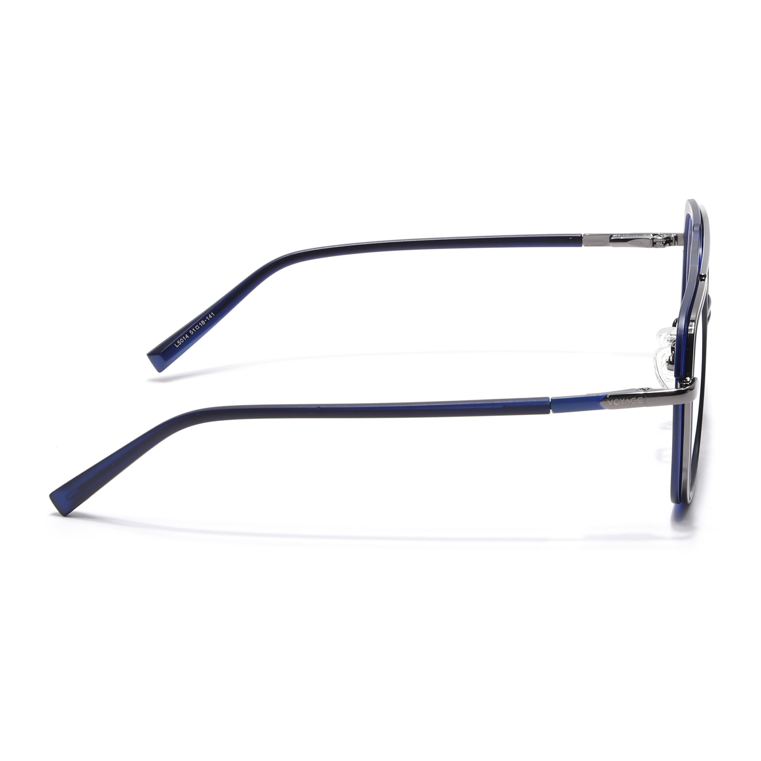 Voyage Grey & Blue Wayfarer Eyeglasses for Men & Women (5014FMG6870-C4)