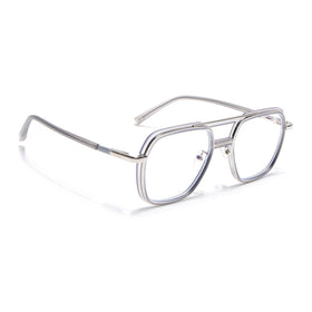 Voyage Silver & Transparent Wayfarer Eyeglasses for Men & Women (5014FMG6873-C7)