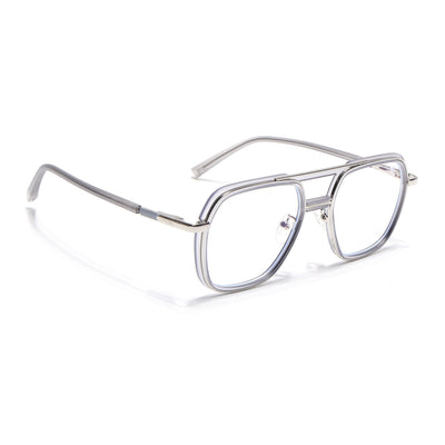 Voyage Silver & Transparent Wayfarer Eyeglasses for Men & Women (5014FMG6873-C7)