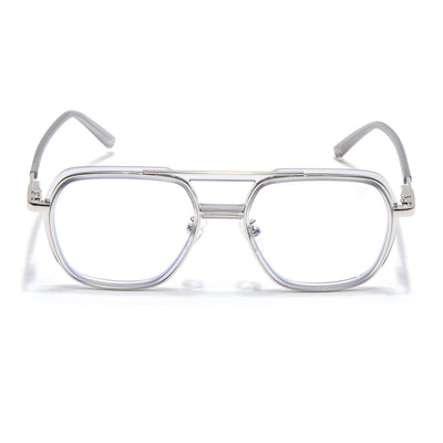 Voyage Silver & Transparent Wayfarer Eyeglasses for Men & Women (5014FMG6873-C7)
