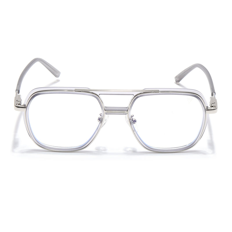 Voyage Silver & Transparent Wayfarer Eyeglasses for Men & Women (5014FMG6873-C7)