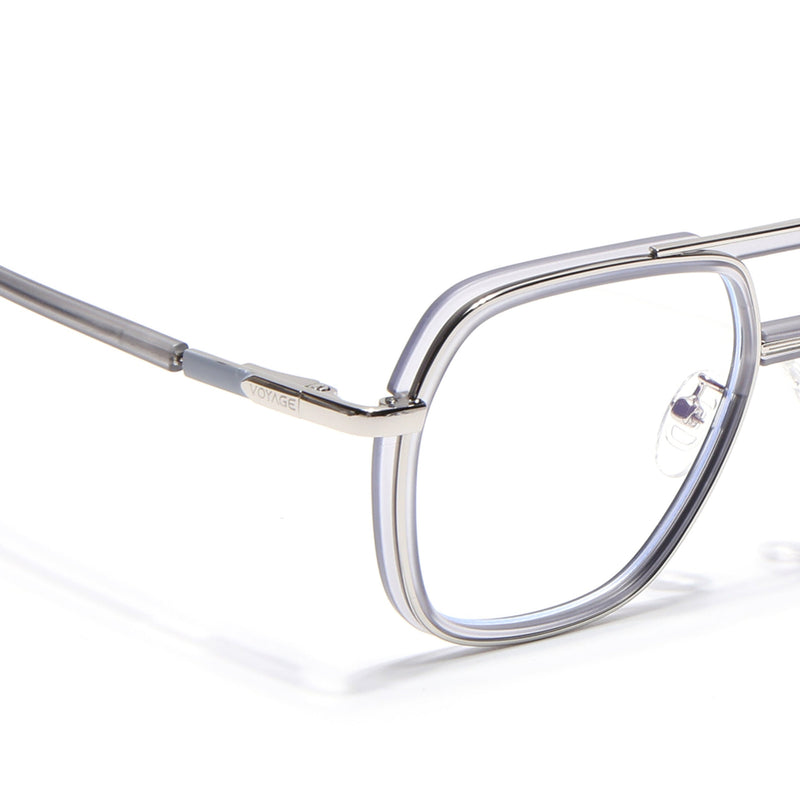 Voyage Silver & Transparent Wayfarer Eyeglasses for Men & Women (5014FMG6873-C7)