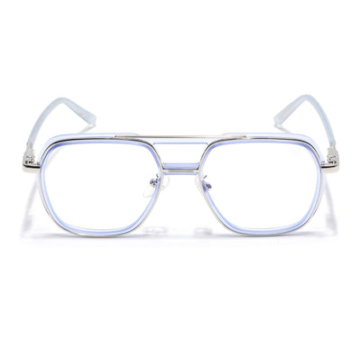 Voyage Silver & Purple Wayfarer Eyeglasses for Men & Women (5014FMG6874-C8)