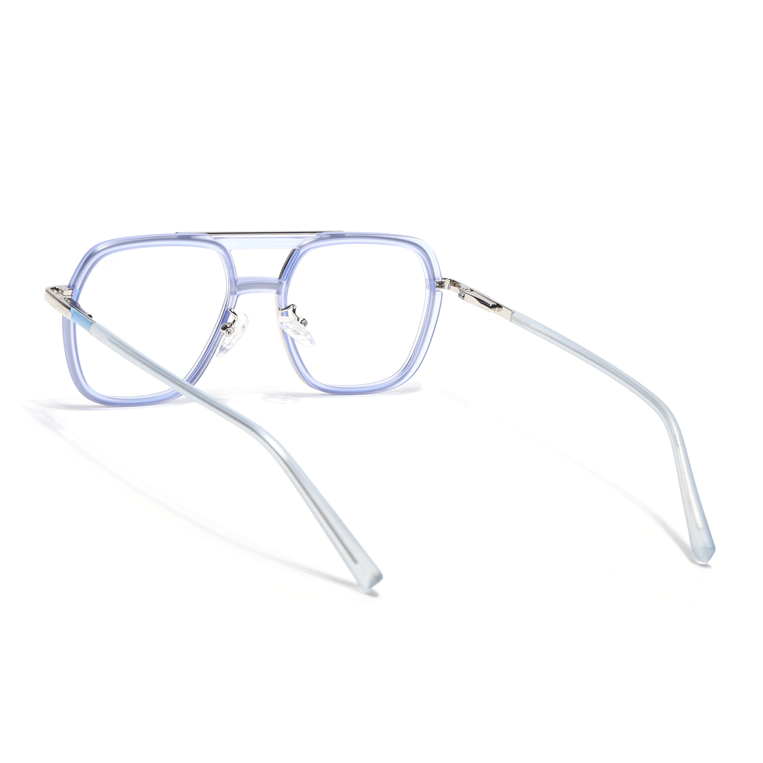 Voyage Silver & Purple Wayfarer Eyeglasses for Men & Women (5014FMG6874-C8)