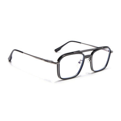 Voyage Grey & Black Wayfarer Eyeglasses for Men & Women (5015FMG6875-C1)