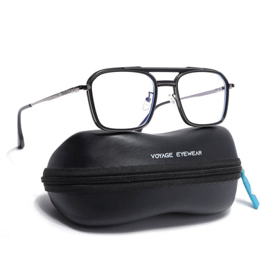 Voyage Grey & Black Wayfarer Eyeglasses for Men & Women (5015FMG6875-C1)