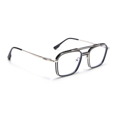 Voyage Silver & Black Wayfarer Eyeglasses for Men & Women (5015FMG6876-C2)