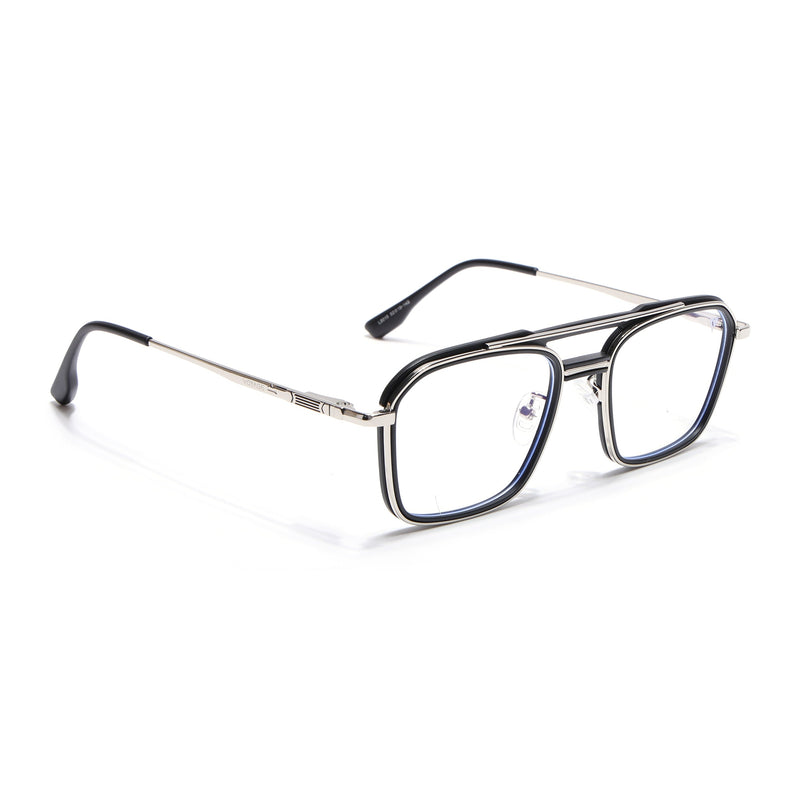 Voyage Silver & Black Wayfarer Eyeglasses for Men & Women (5015FMG6876-C2)