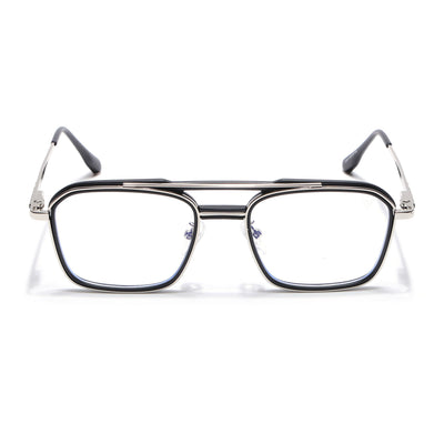 Voyage Silver & Black Wayfarer Eyeglasses for Men & Women (5015FMG6876-C2)