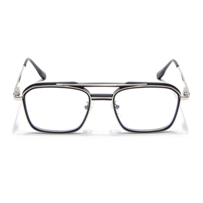 Voyage Silver & Black Wayfarer Eyeglasses for Men & Women (5015FMG6876-C2)