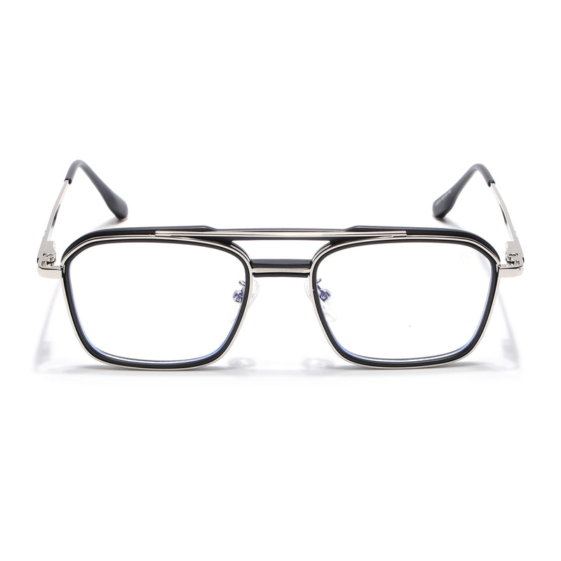 Voyage Silver & Black Wayfarer Eyeglasses for Men & Women (5015FMG6876-C2)