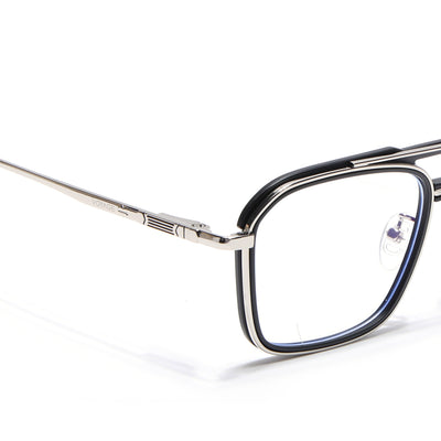 Voyage Silver & Black Wayfarer Eyeglasses for Men & Women (5015FMG6876-C2)