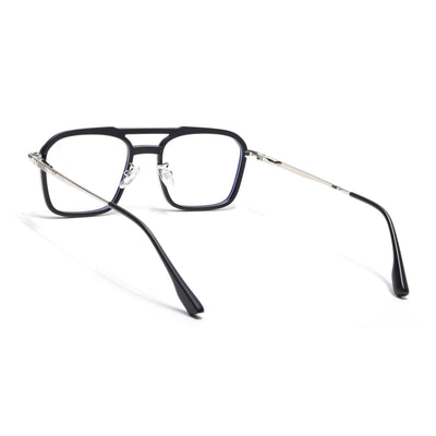 Voyage Silver & Black Wayfarer Eyeglasses for Men & Women (5015FMG6876-C2)