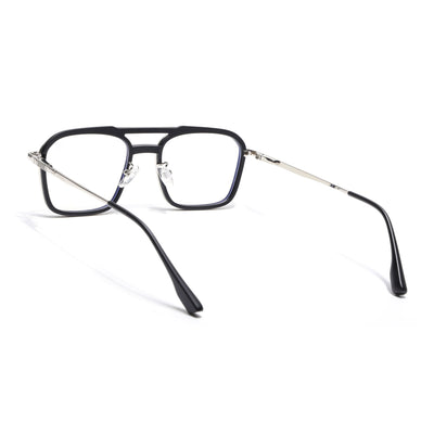 Voyage Silver & Black Wayfarer Eyeglasses for Men & Women (5015FMG6876-C2)