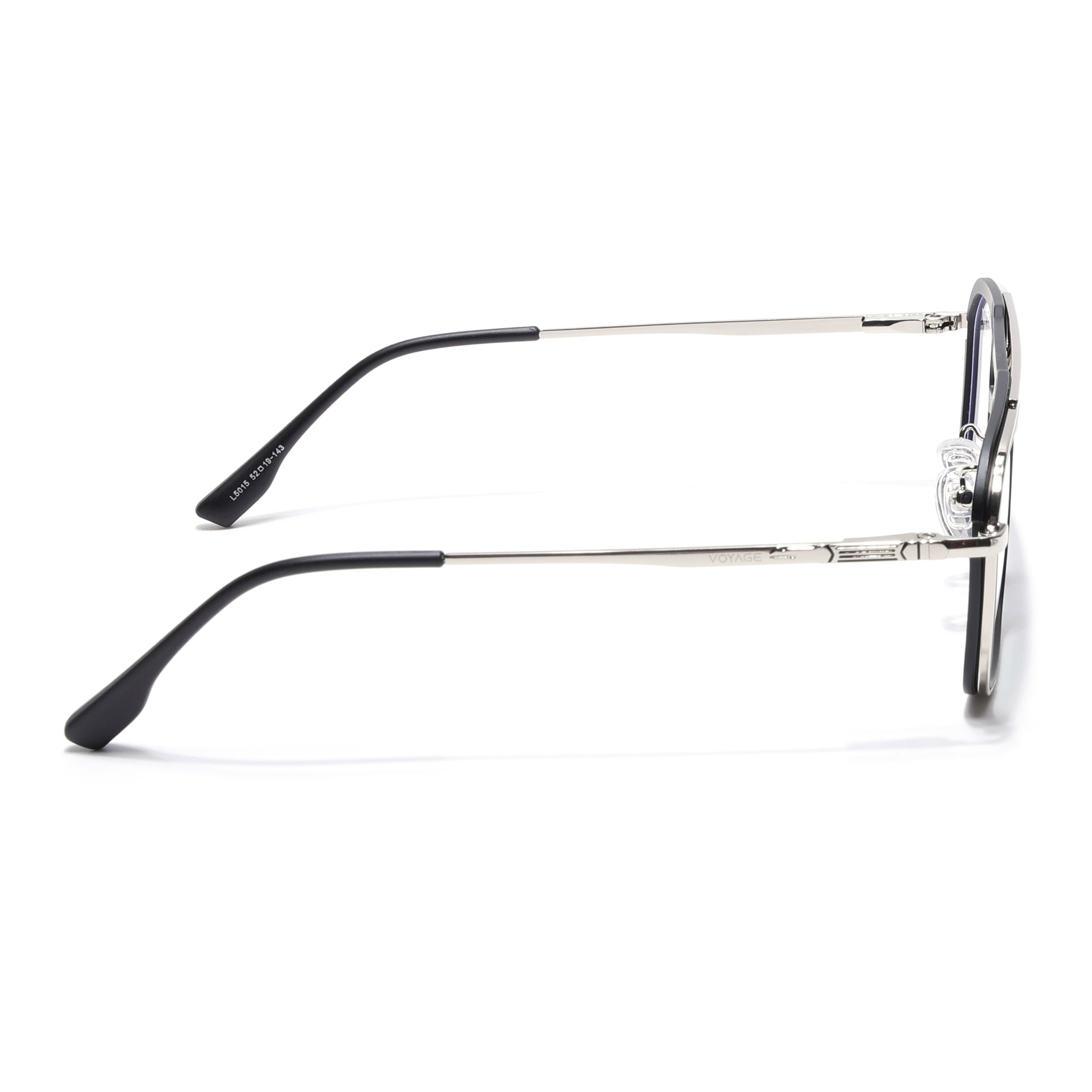 Voyage Silver & Black Wayfarer Eyeglasses for Men & Women (5015FMG6876-C2)