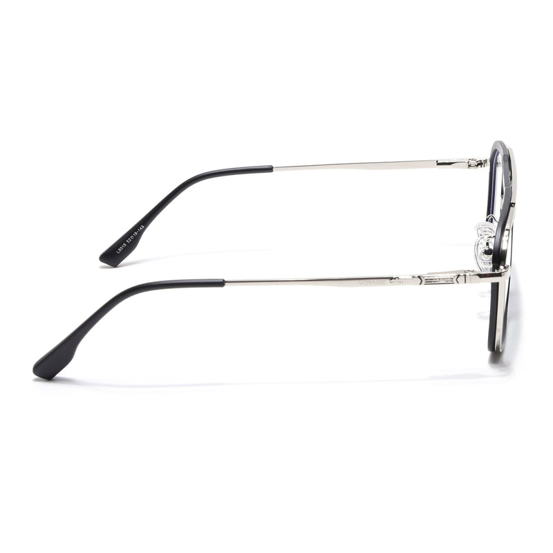 Voyage Silver & Black Wayfarer Eyeglasses for Men & Women (5015FMG6876-C2)