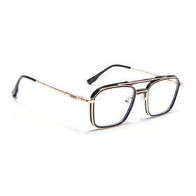 Voyage Golden & Black Wayfarer Eyeglasses for Men & Women (5015FMG6877-C3)