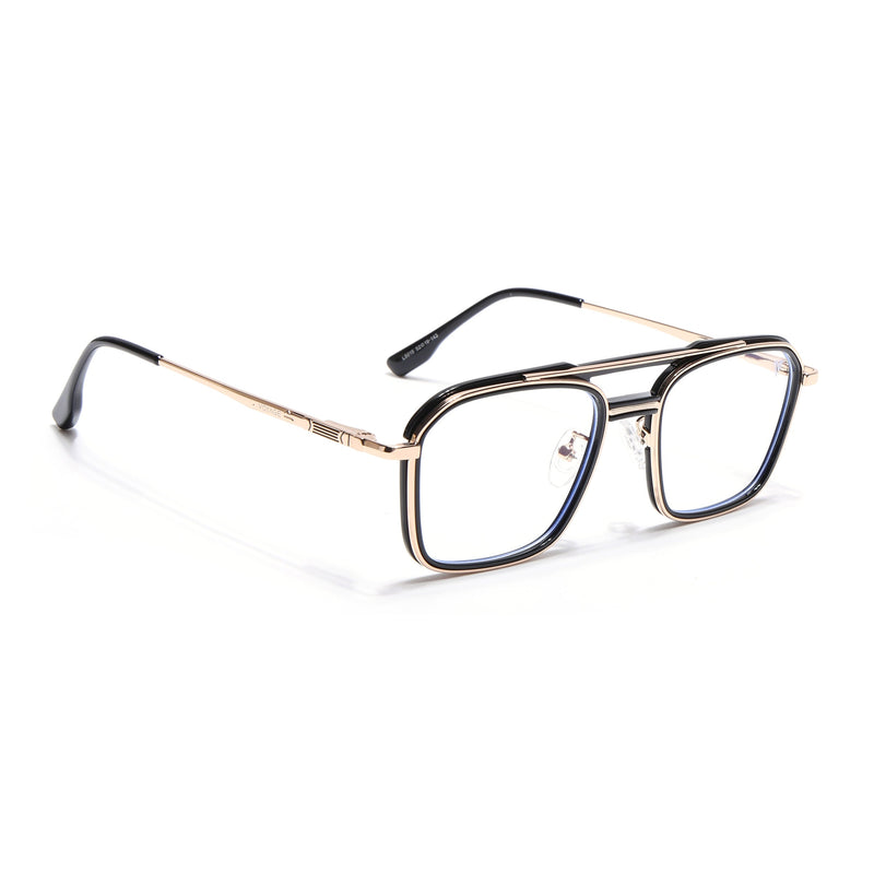 Voyage Golden & Black Wayfarer Eyeglasses for Men & Women (5015FMG6877-C3)
