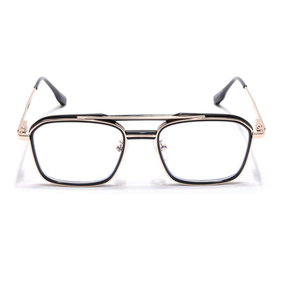 Voyage Golden & Black Wayfarer Eyeglasses for Men & Women (5015FMG6877-C3)