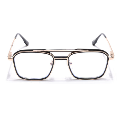 Voyage Golden & Black Wayfarer Eyeglasses for Men & Women (5015FMG6877-C3)