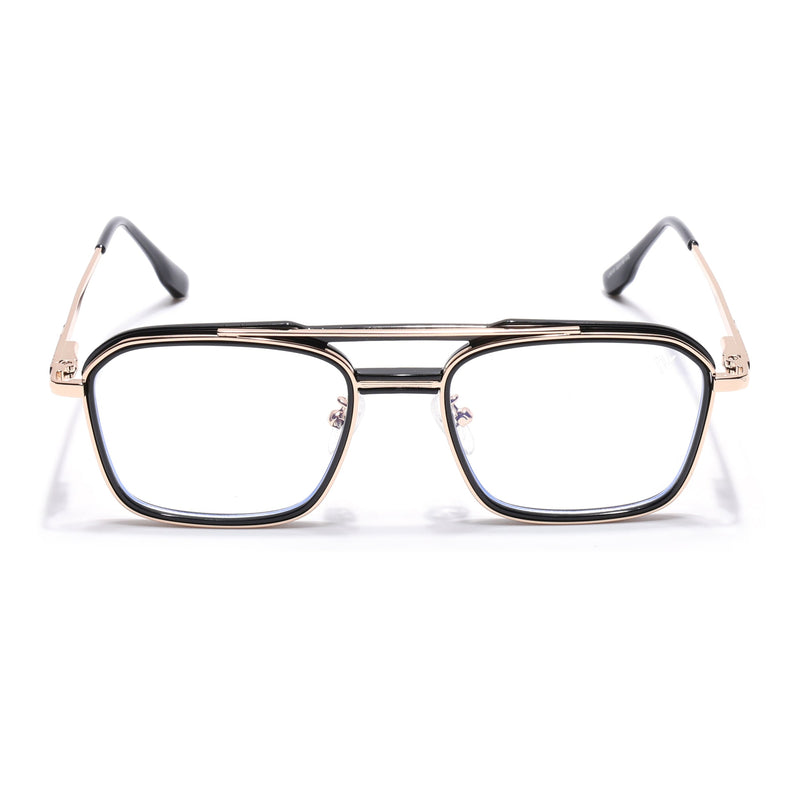 Voyage Golden & Black Wayfarer Eyeglasses for Men & Women (5015FMG6877-C3)