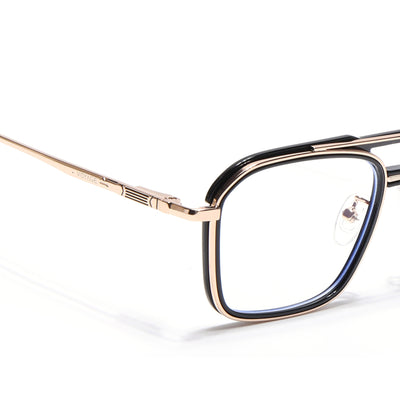 Voyage Golden & Black Wayfarer Eyeglasses for Men & Women (5015FMG6877-C3)