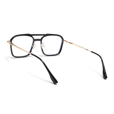 Voyage Golden & Black Wayfarer Eyeglasses for Men & Women (5015FMG6877-C3)