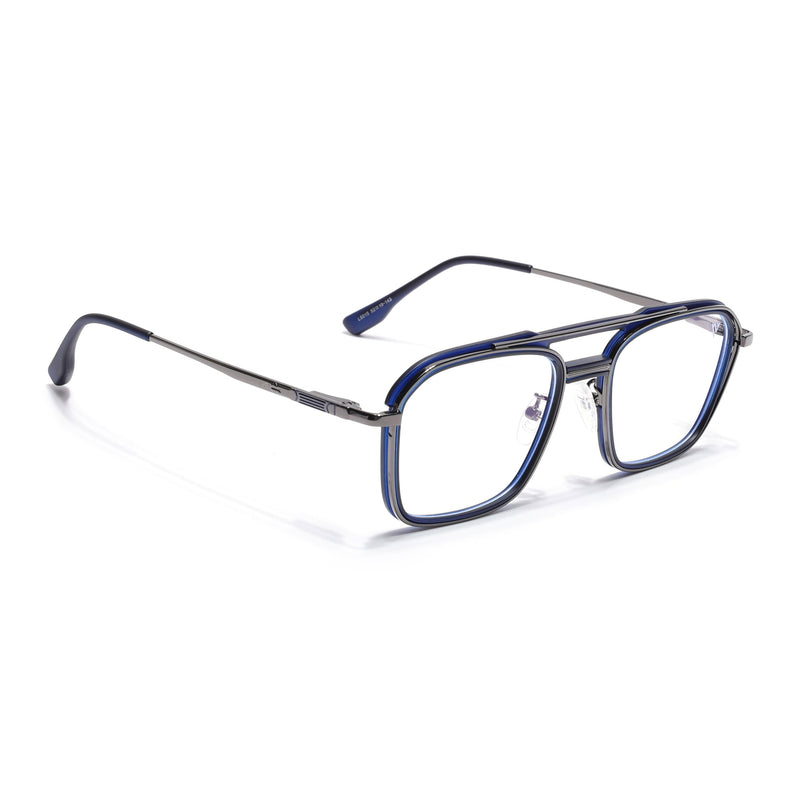 Voyage Grey & Blue Wayfarer Eyeglasses for Men & Women (5015FMG6878-C4)