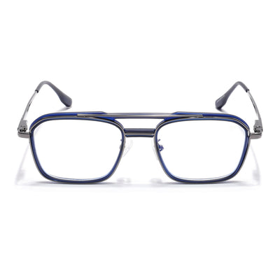Voyage Grey & Blue Wayfarer Eyeglasses for Men & Women (5015FMG6878-C4)