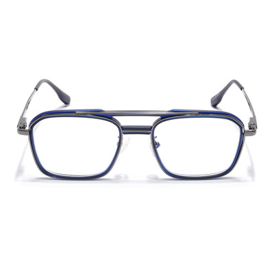 Voyage Grey & Blue Wayfarer Eyeglasses for Men & Women (5015FMG6878-C4)