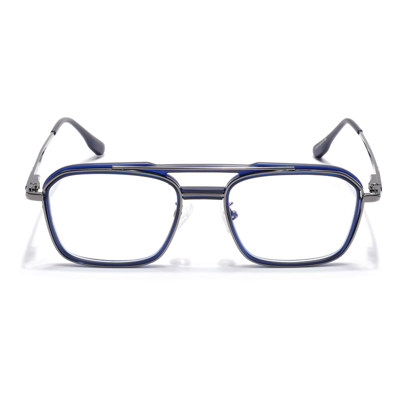 Voyage Grey & Blue Wayfarer Eyeglasses for Men & Women (5015FMG6878-C4)