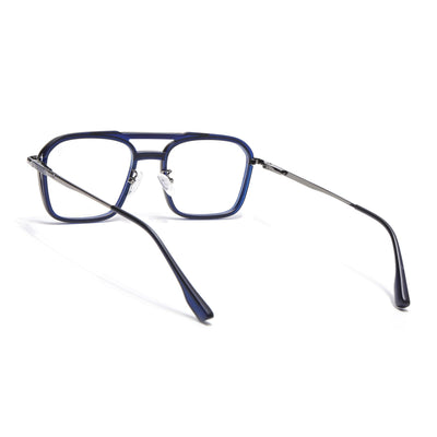 Voyage Grey & Blue Wayfarer Eyeglasses for Men & Women (5015FMG6878-C4)