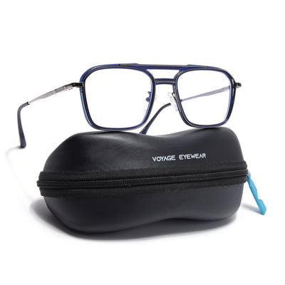 Voyage Grey & Blue Wayfarer Eyeglasses for Men & Women (5015FMG6878-C4)