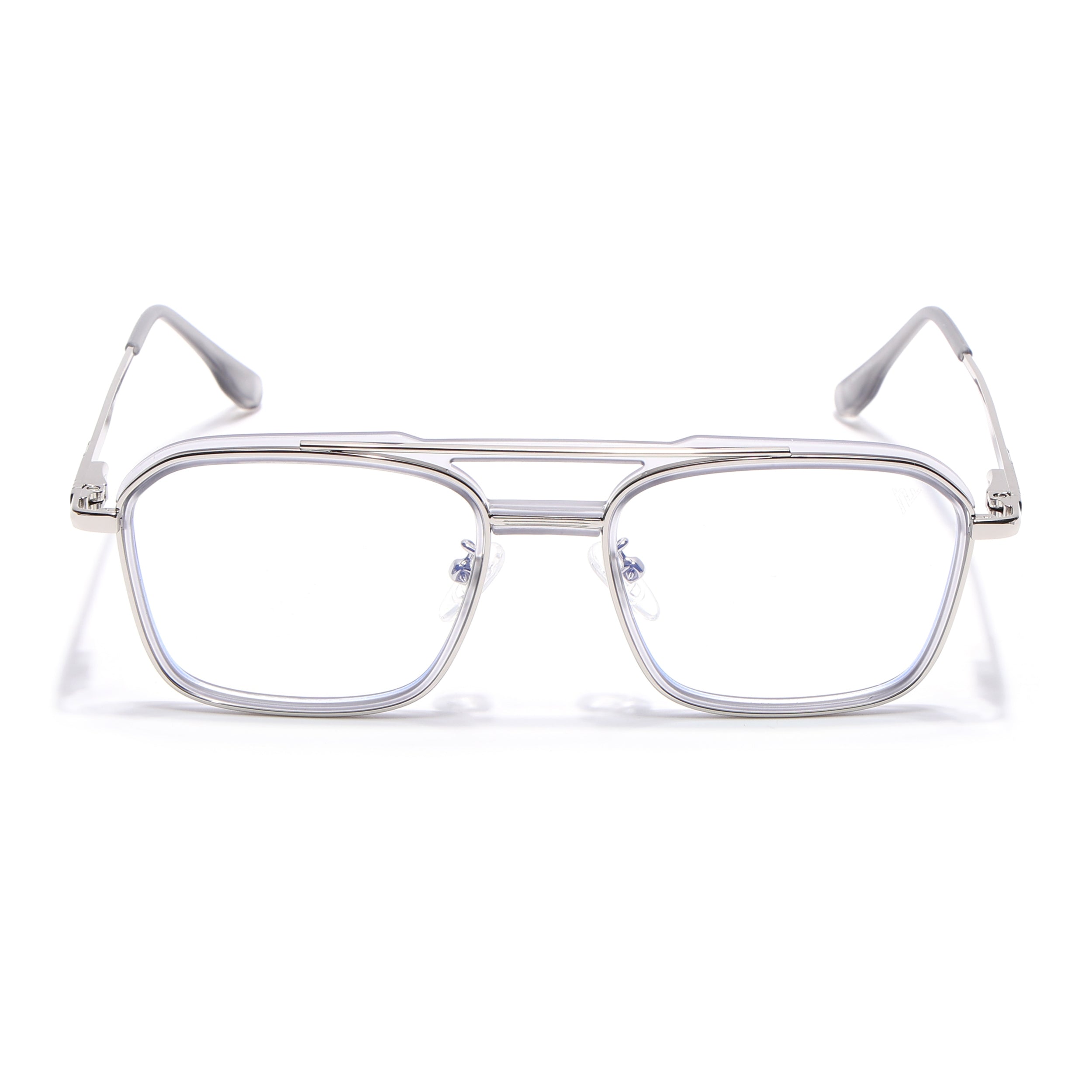 Voyage Silver & Grey Wayfarer Eyeglasses for Men & Women (5015FMG6880-C6)