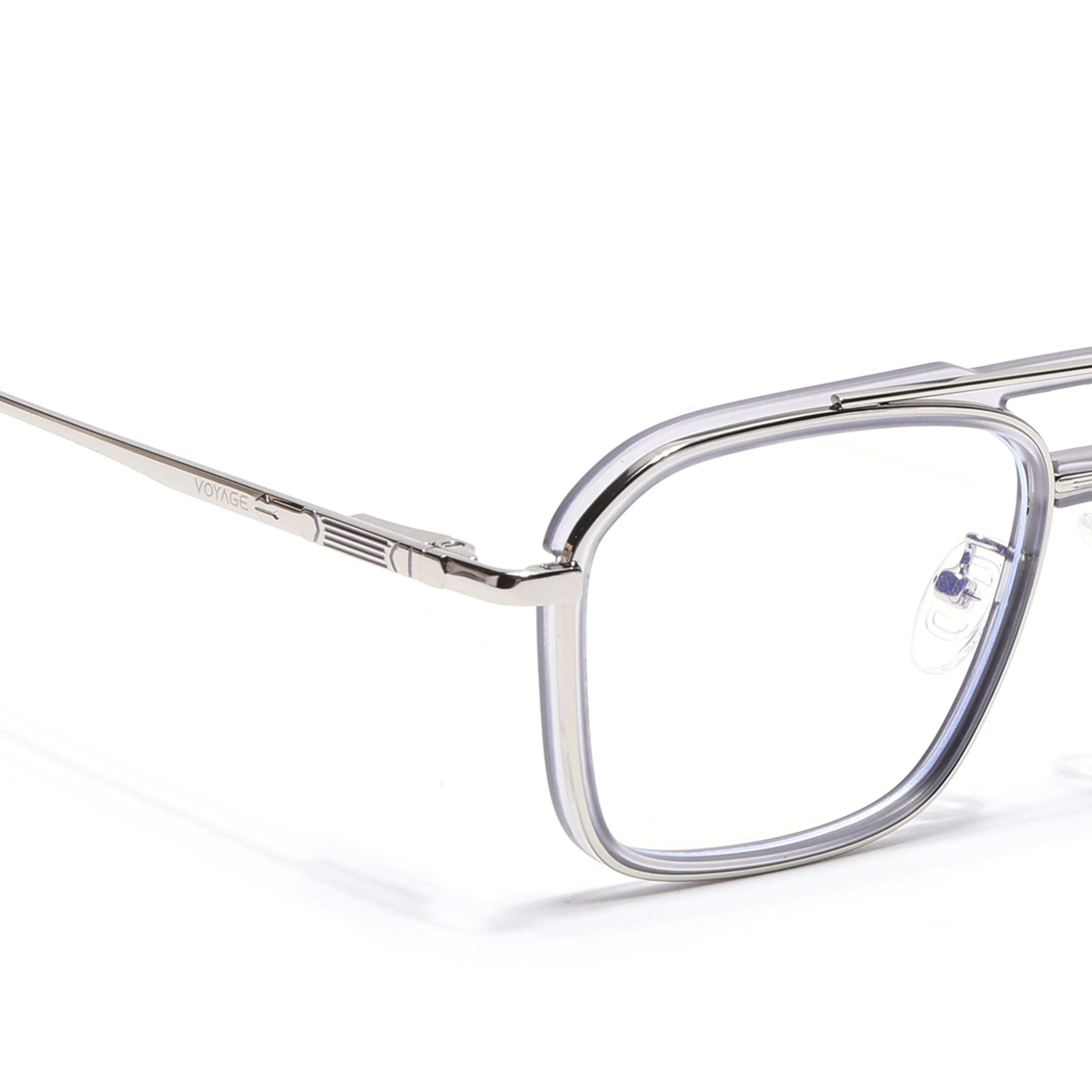 Voyage Silver & Grey Wayfarer Eyeglasses for Men & Women (5015FMG6880-C6)