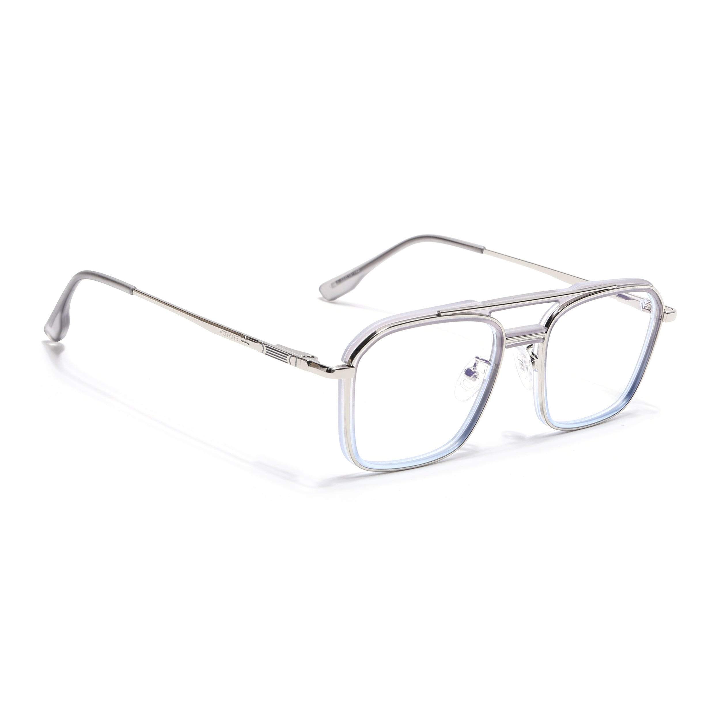 Voyage Silver & Transparent Wayfarer Eyeglasses for Men & Women (5015FMG6881-C7)