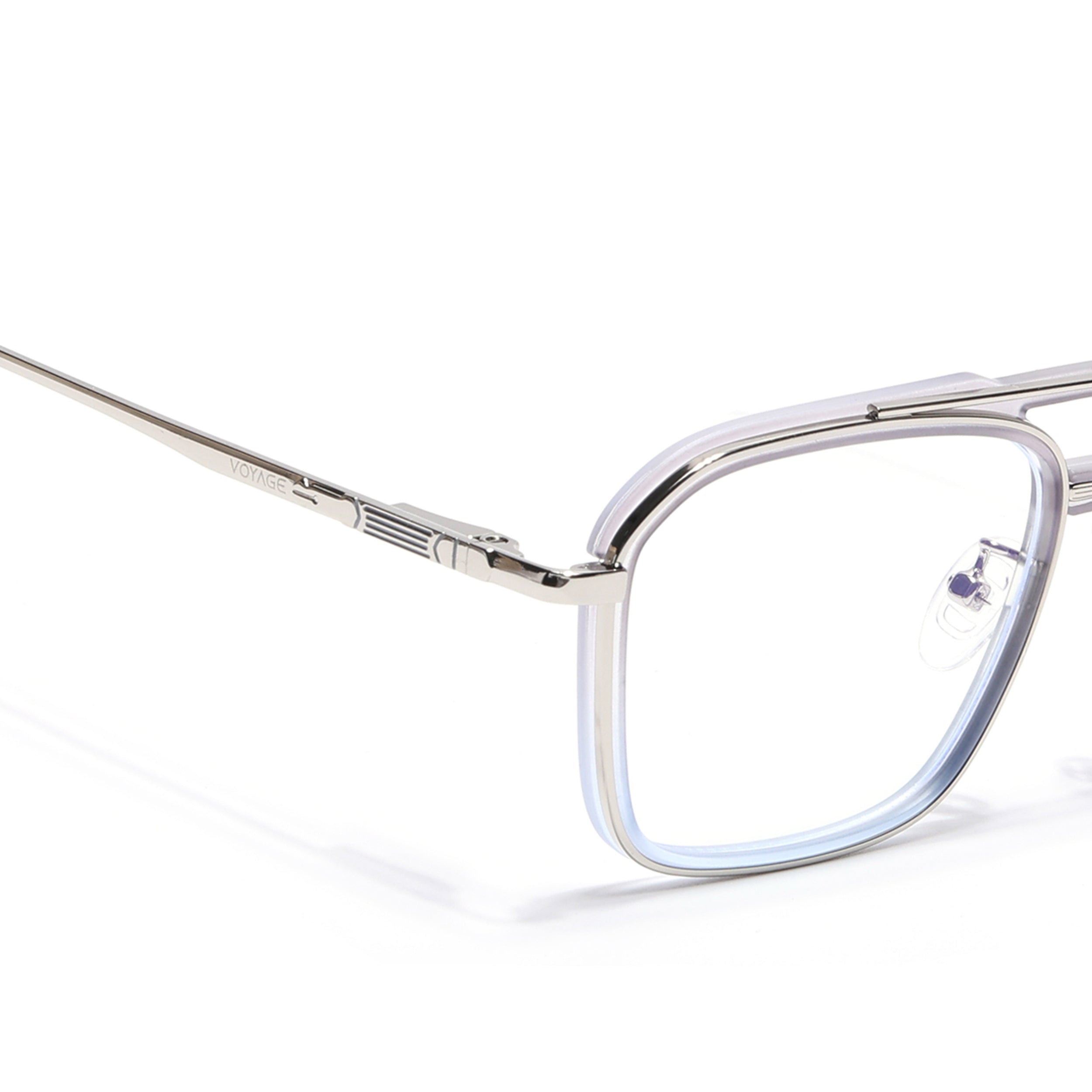 Voyage Silver & Transparent Wayfarer Eyeglasses for Men & Women (5015FMG6881-C7)