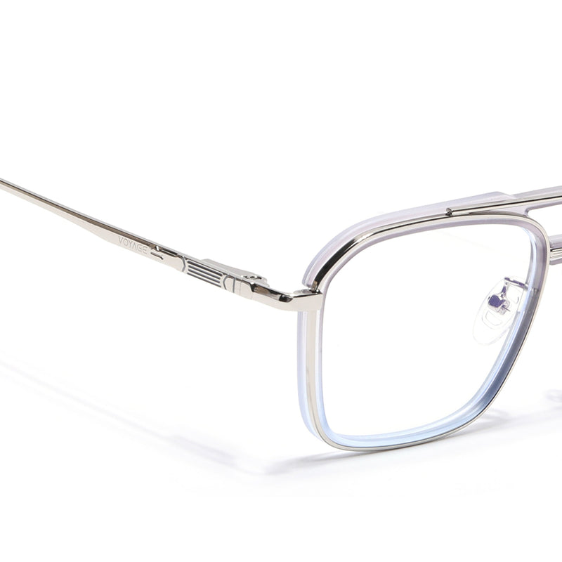 Voyage Silver & Transparent Wayfarer Eyeglasses for Men & Women (5015FMG6881-C7)