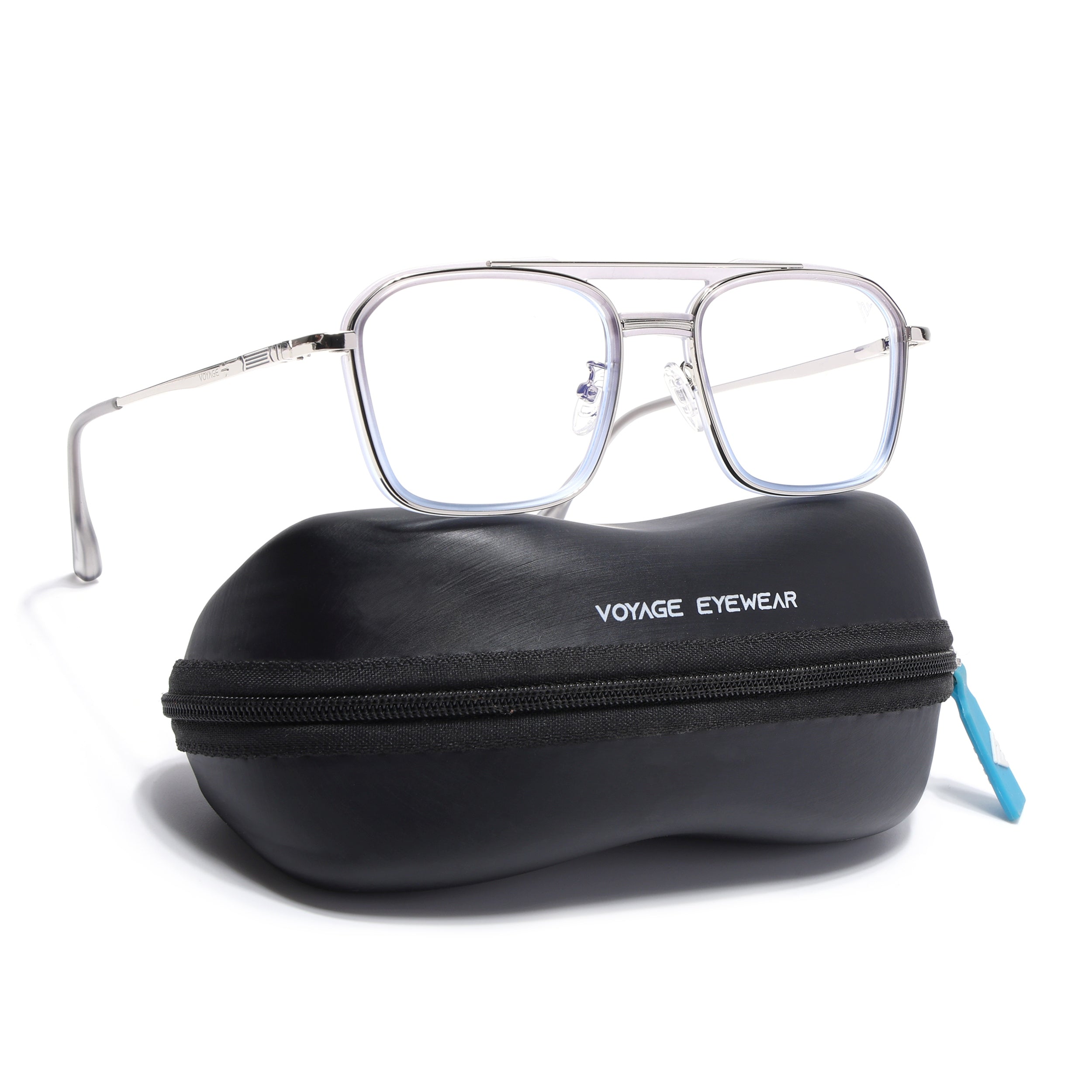 Voyage Silver & Transparent Wayfarer Eyeglasses for Men & Women (5015FMG6881-C7)