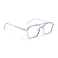 Voyage Silver & Purple Wayfarer Eyeglasses for Men & Women (5015FMG6882-C8)