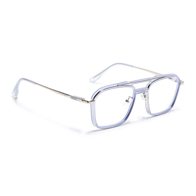 Voyage Silver & Purple Wayfarer Eyeglasses for Men & Women (5015FMG6882-C8)