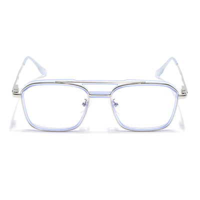 Voyage Silver & Purple Wayfarer Eyeglasses for Men & Women (5015FMG6882-C8)