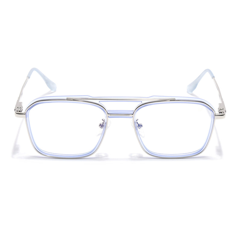 Voyage Silver & Purple Wayfarer Eyeglasses for Men & Women (5015FMG6882-C8)