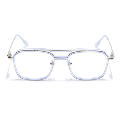 Voyage Silver & Purple Wayfarer Eyeglasses for Men & Women (5015FMG6882-C8)