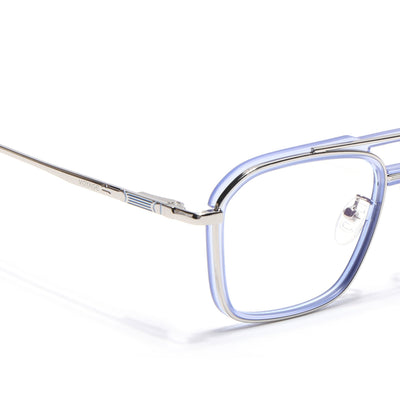 Voyage Silver & Purple Wayfarer Eyeglasses for Men & Women (5015FMG6882-C8)