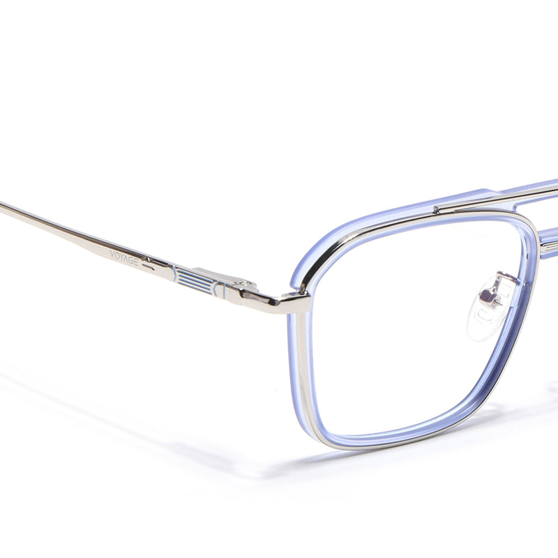 Voyage Silver & Purple Wayfarer Eyeglasses for Men & Women (5015FMG6882-C8)