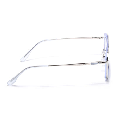 Voyage Silver & Purple Wayfarer Eyeglasses for Men & Women (5015FMG6882-C8)
